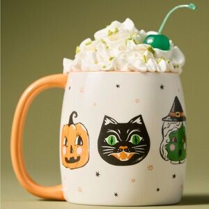 Anthropologie spooky friends stoneware mug, NEW!